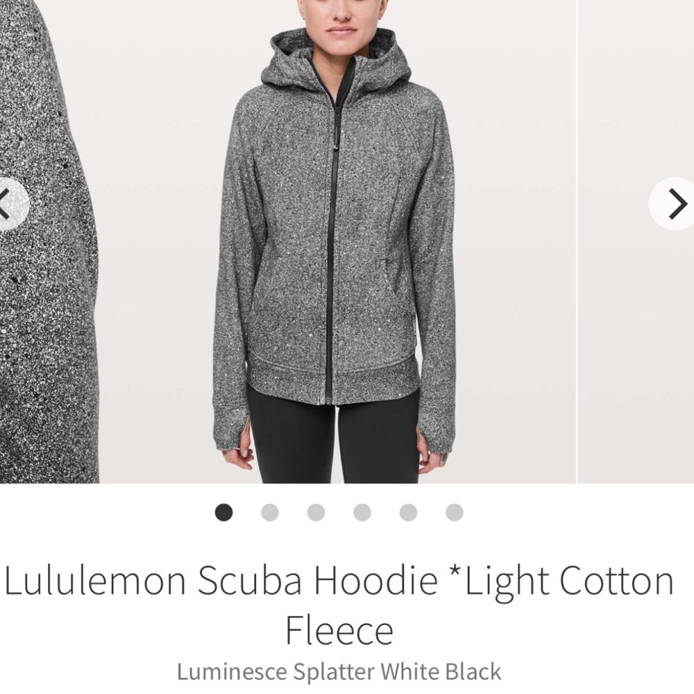 Lululemon Scuba Hoodie Light Cotton Fleece sz-2 Luminesce Splatter White black